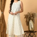 Offwhite Ikkat Cotton Kurta Set by Sanriti Fashion