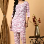 Pink Tie Dye Sanganeri Print Co-Ord Set For Women