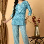 Blue Floral Sanganeri Print Co Ord Set
