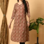 Red Handblock Women's Kurta