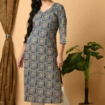 Sea Green Handblock Kurti